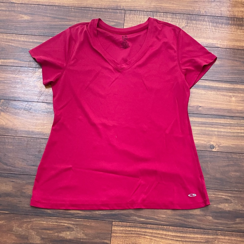 XXL Dark Pink Champion V Neck Duo Dry Top